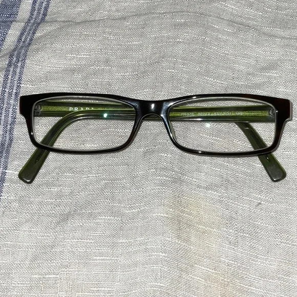 Prada PR07E Dark Tortoise Shell and Lime Green Prescription Eyeglasses